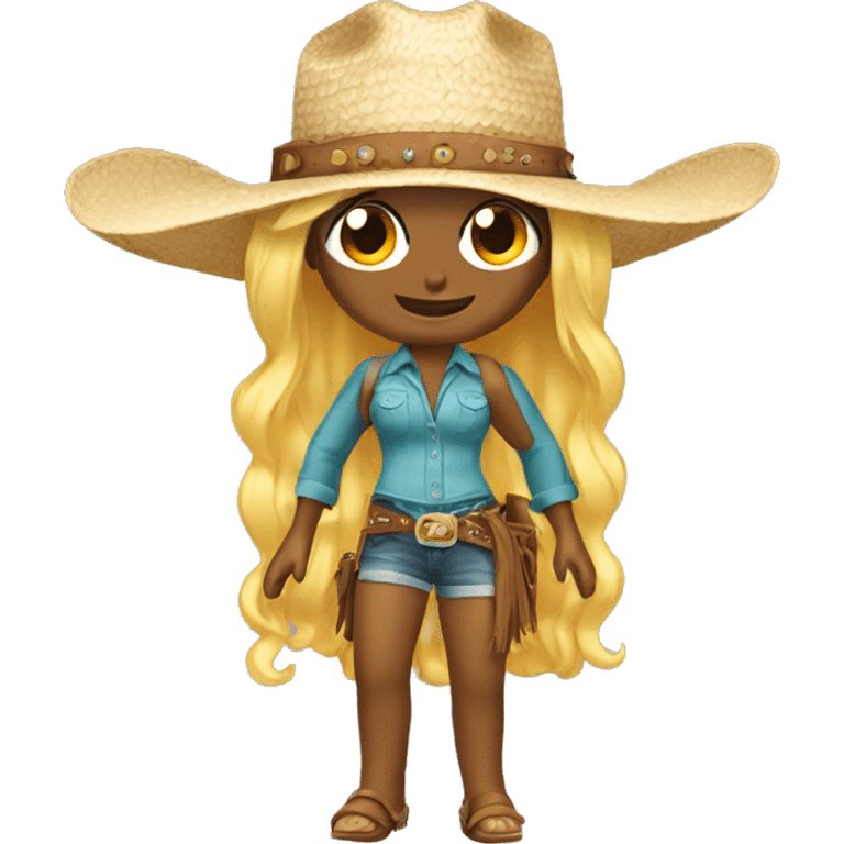 Beach cowgirl  hat emoji