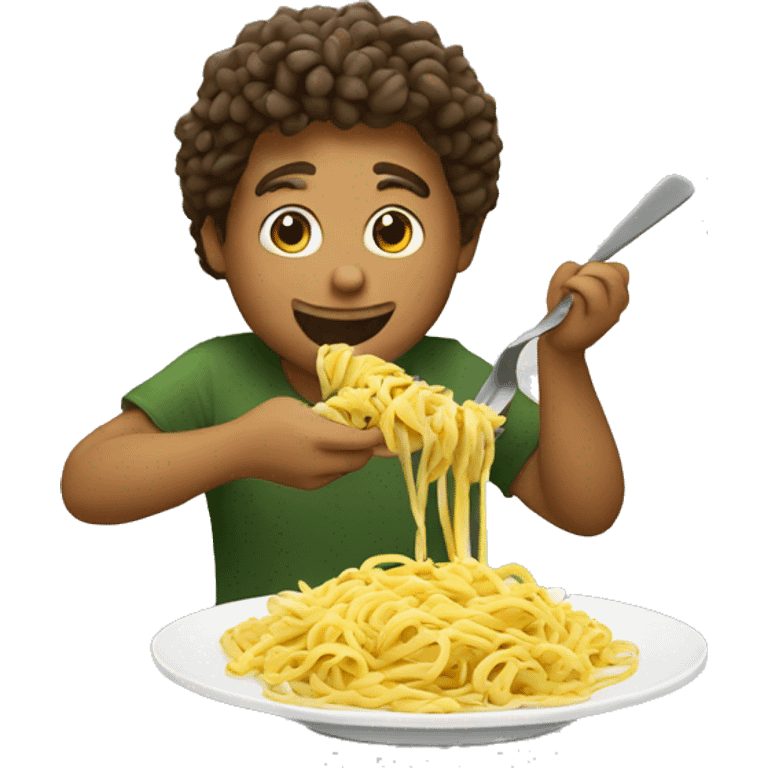 Jul eating pasta emoji