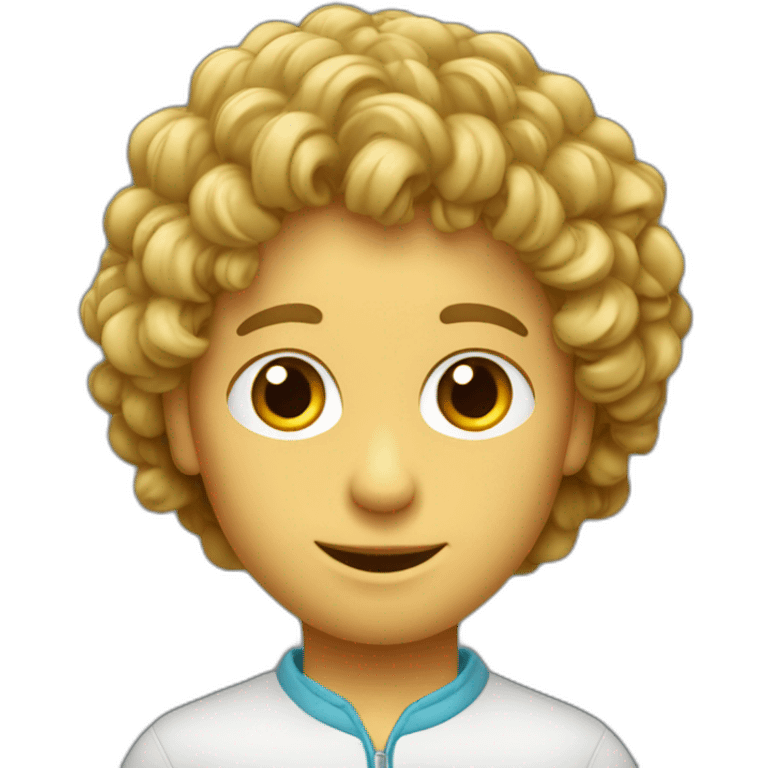 Un garcon de 12 avec des cheveux bouclé emoji