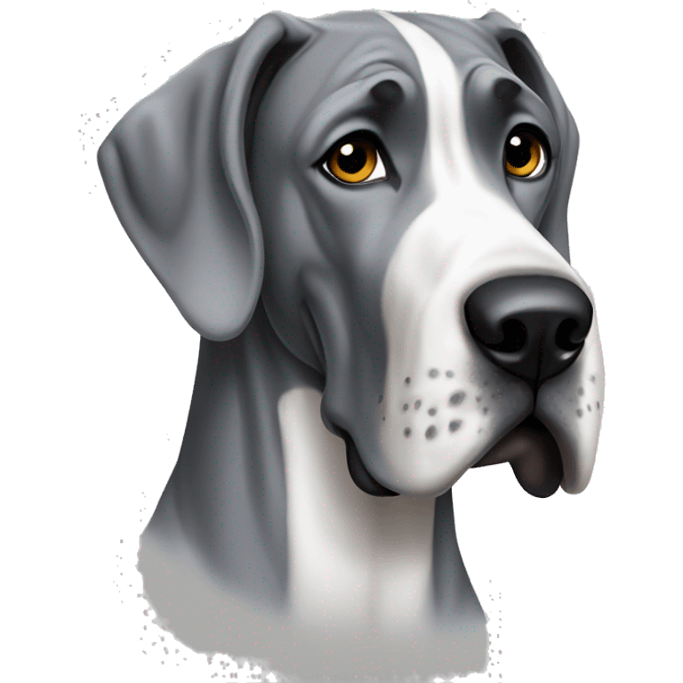 Grey Great Dane with white chest emoji