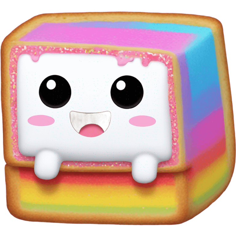 nyan cat with pop tart rainbow  emoji