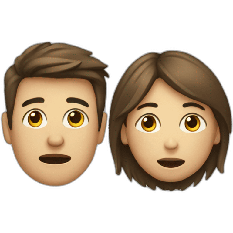 femme qui pleure et et homme vient las secourire emoji