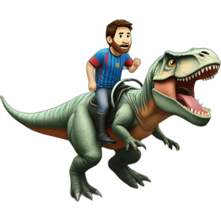 MESSI RIDING A T REX emoji