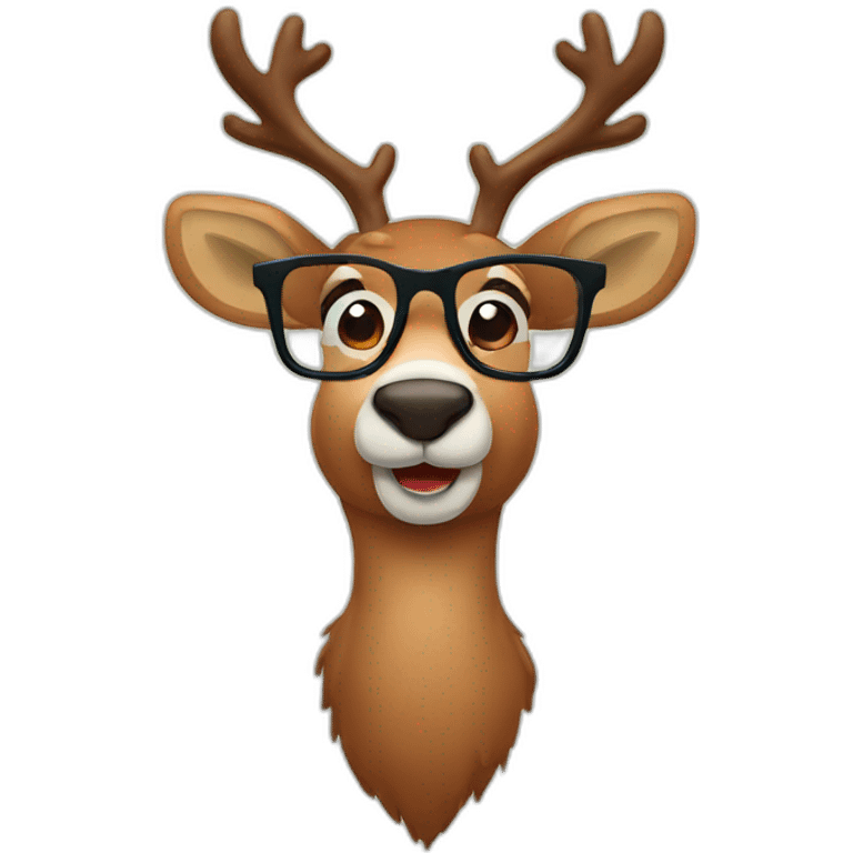 Reindeer with glasses emoji