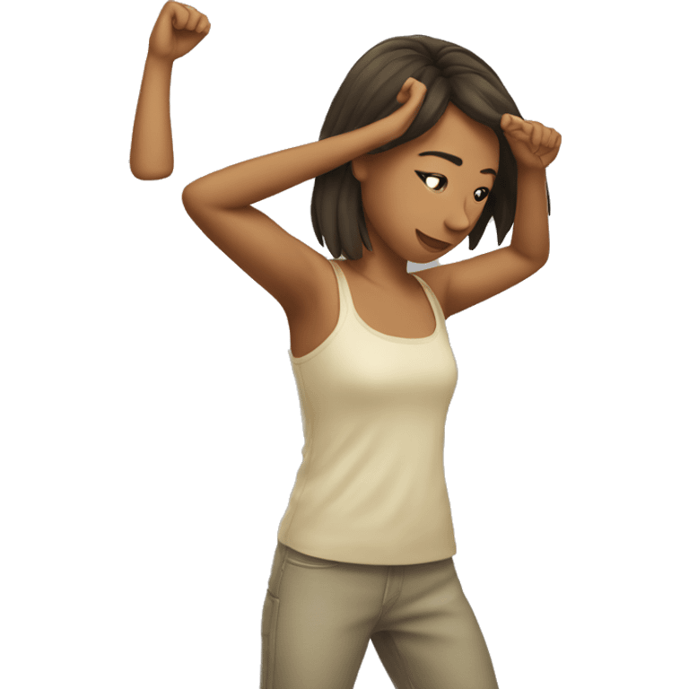 Fille qui fais un dab emoji