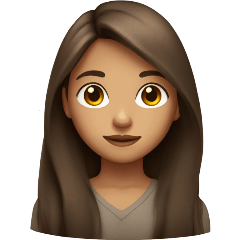 brown-eyed girl with long hair emoji