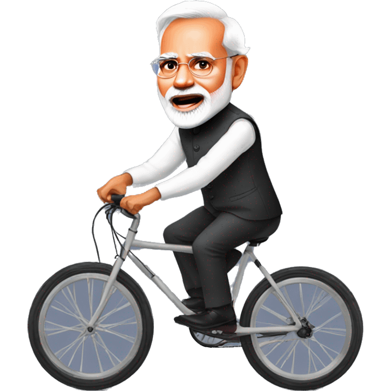 pm modi on cycle  emoji