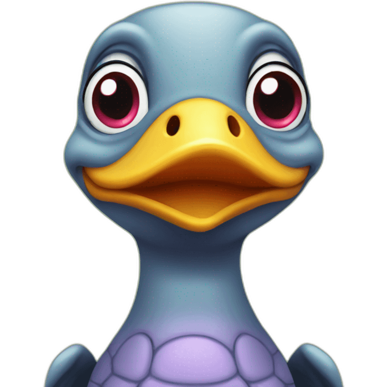 Turtle duck with heart eyes emoji