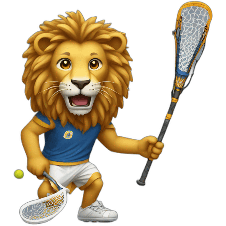 lion playing lacrosse emoji