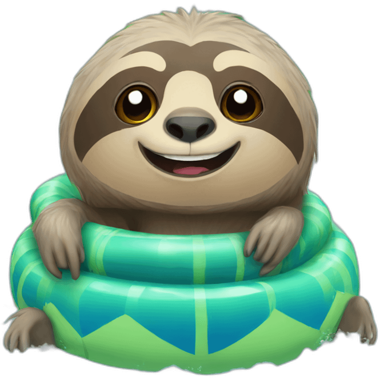 Sloth in a waterpark emoji