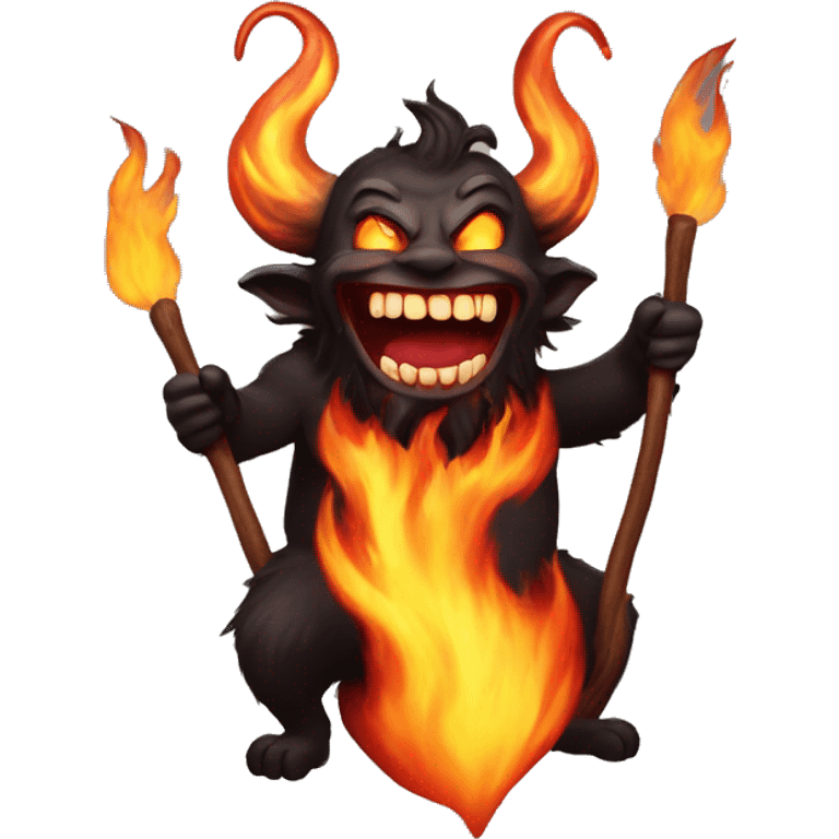 Krampus in flammen emoji