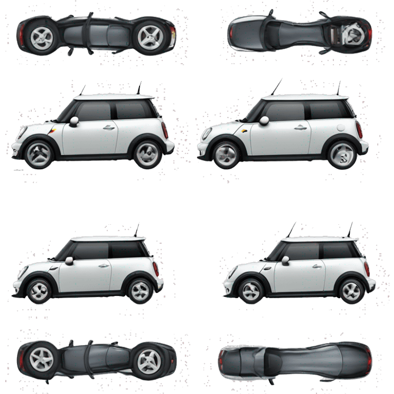 voiture mini cooper électrique avec bandes blanches  emoji