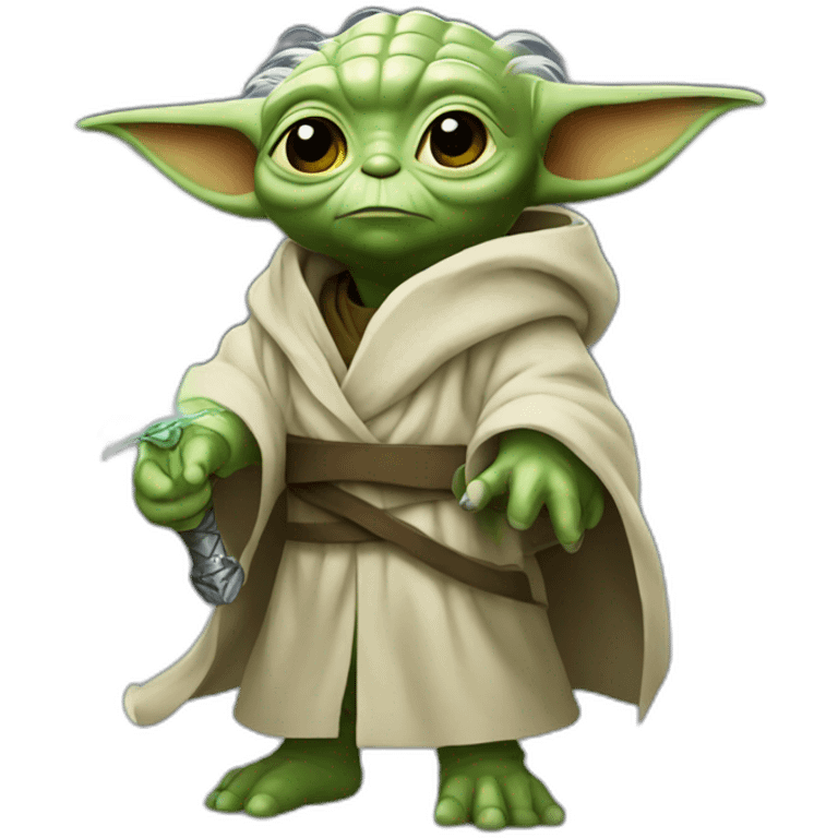 Yoda with Brisingr sword emoji