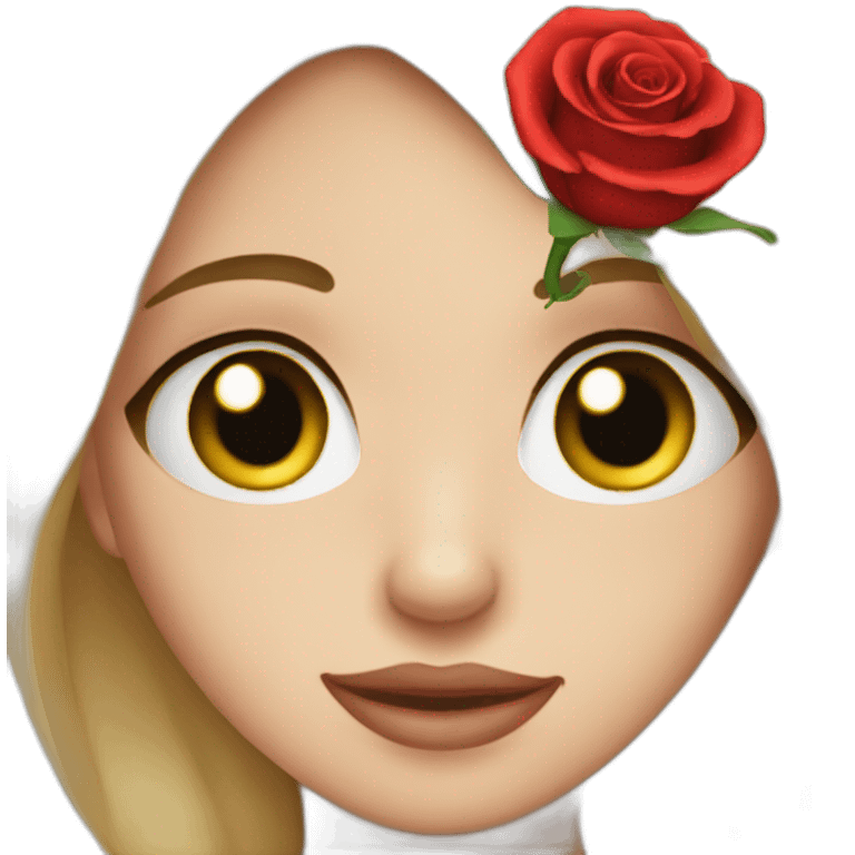 A person with a puppy eyes giving a rose emoji