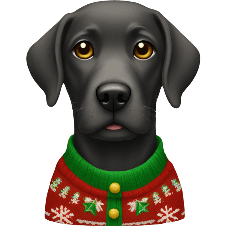 labrador in a christmas sweater emoji