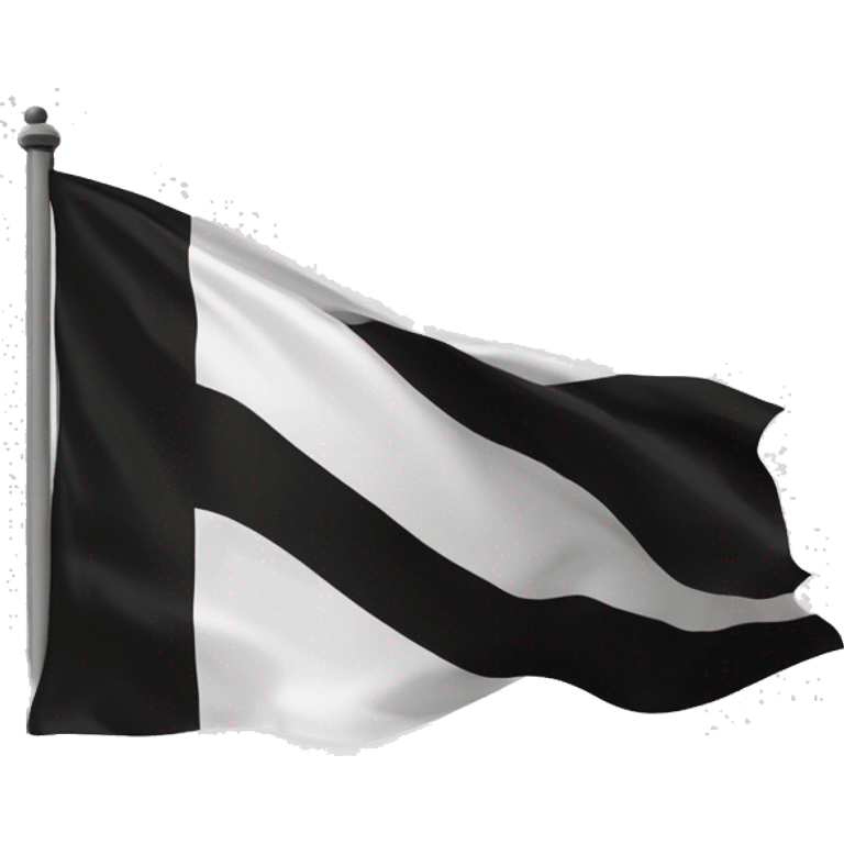 Flag Bretagne un France White and black emoji