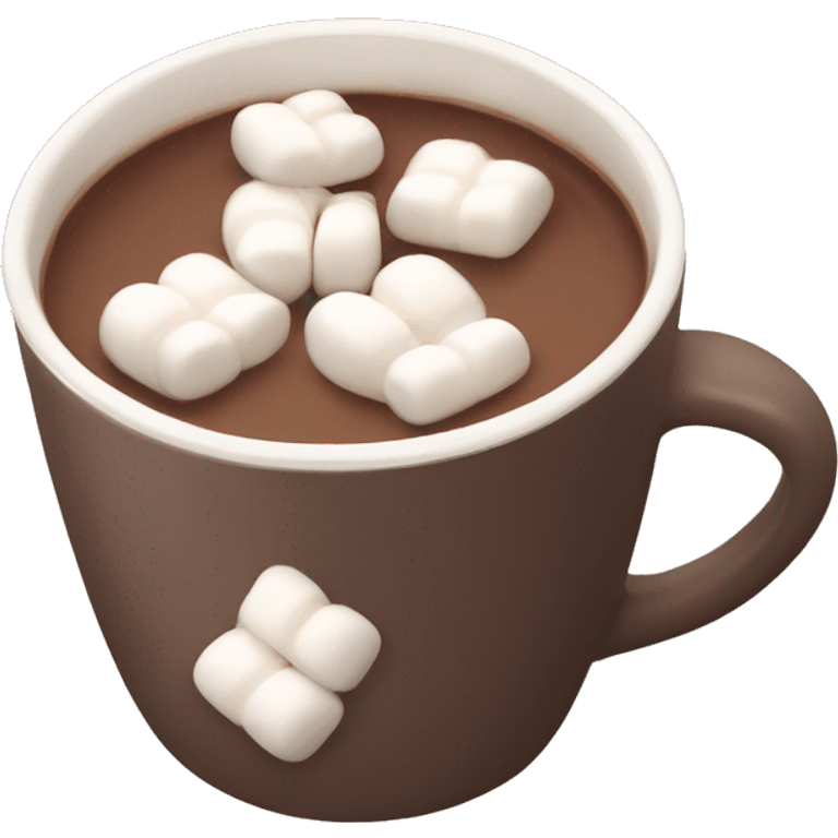 Cute Mug of hot chocolate with mini marshmallows emoji