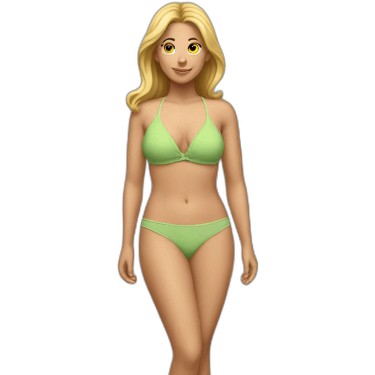 soft-fit Caucasian woman bikini (beach body) bed emoji