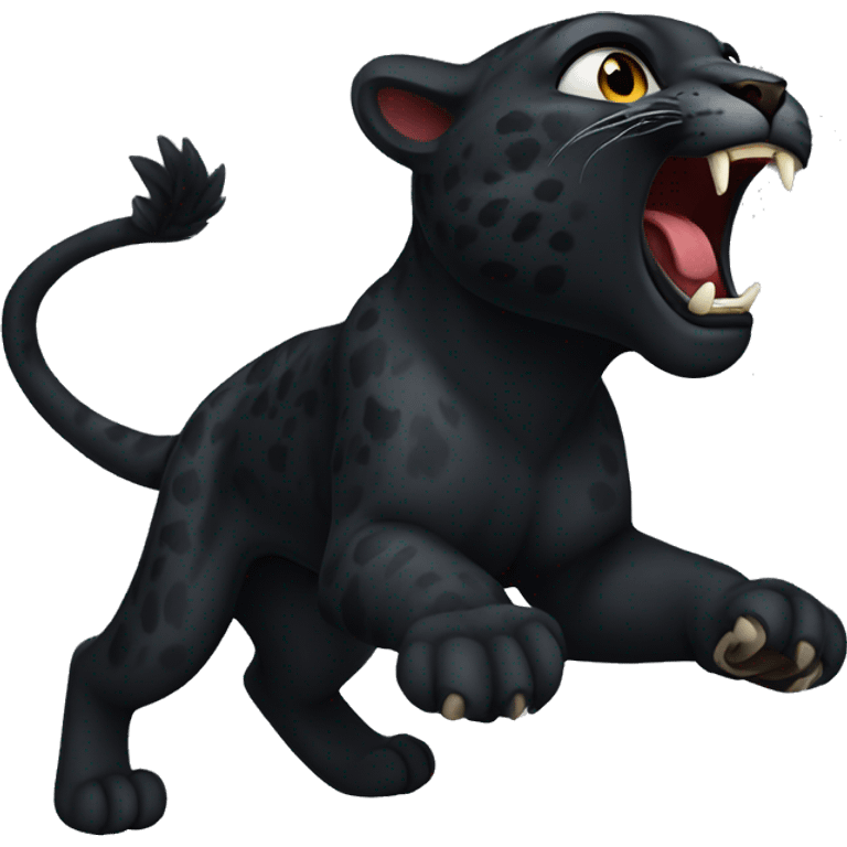 winged black leopard roaring emoji