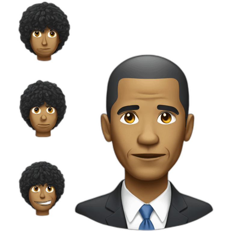 Obama wearing a wig emoji