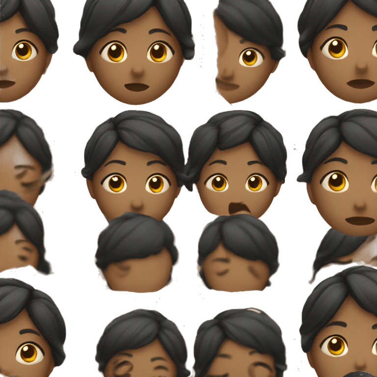 Mujer con cabello negro y corto durmiendo  emoji