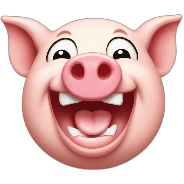 Laughing pig emoji