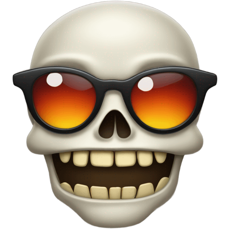 Evil scull with vampire teeth and thin sunglasses on  emoji