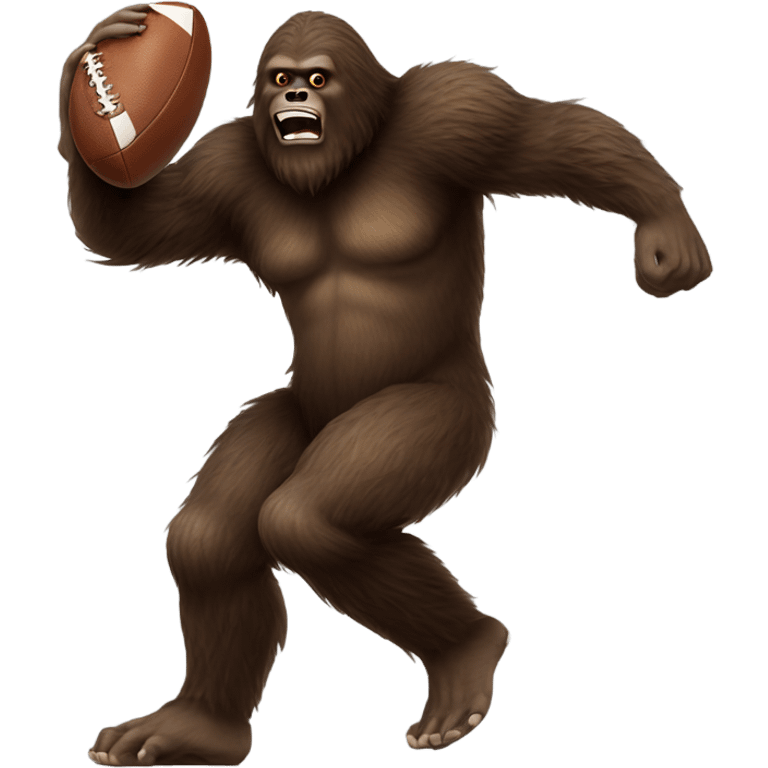 Bigfoot playing football emoji