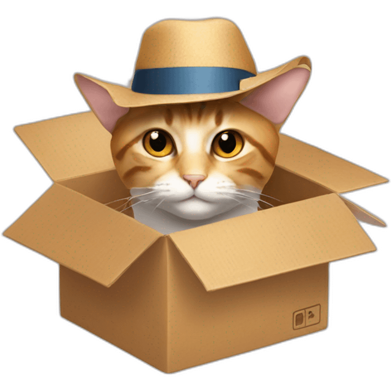 cat with a hat in a box emoji