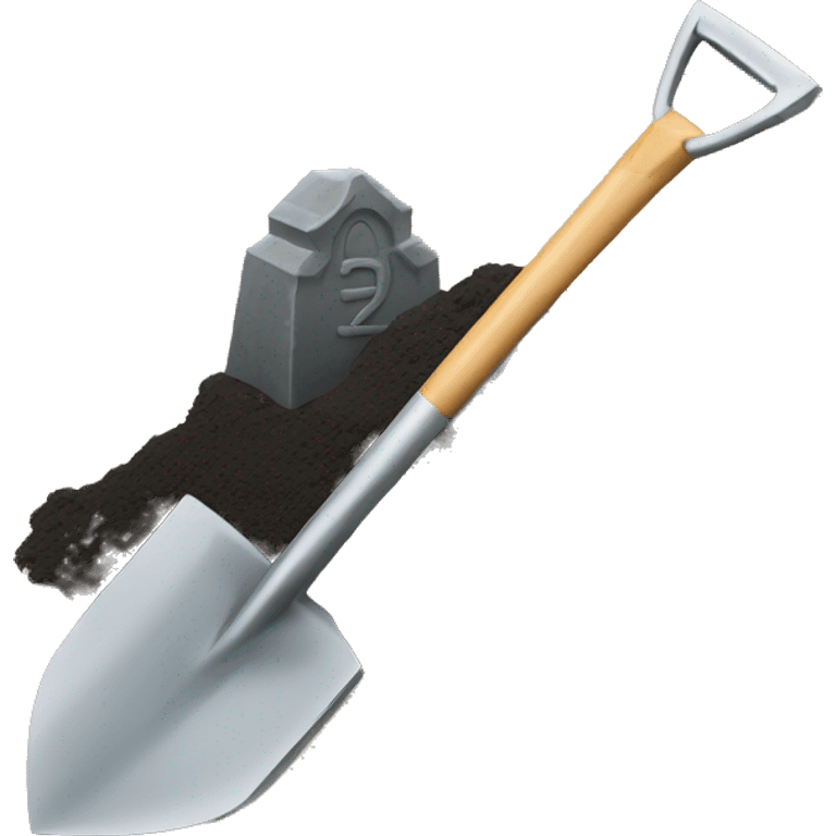 a shovel and a grave emoji