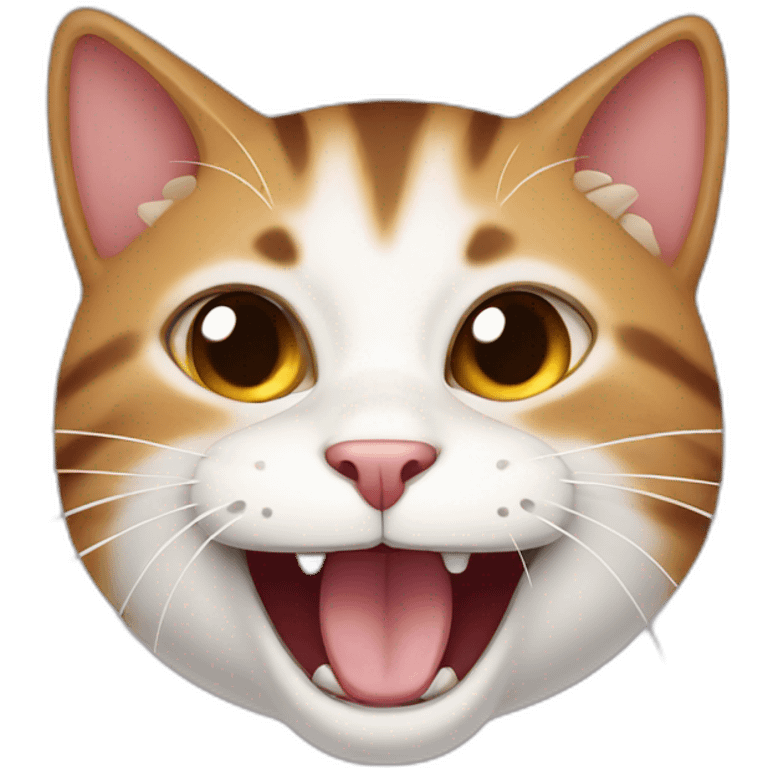 cat without teeth with open mouth emoji