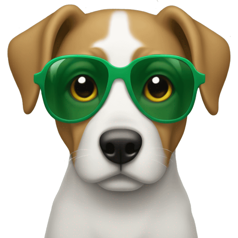 Perro con gafas verdes emoji