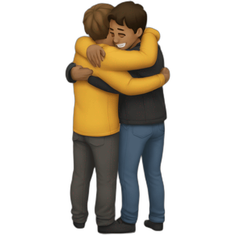 Two brother hug emoji