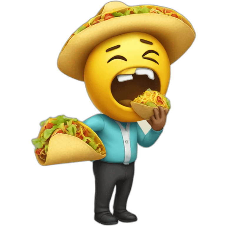 a fart eating a taco emoji