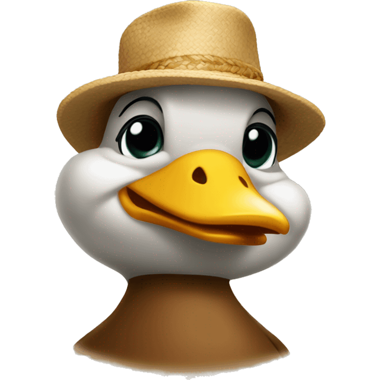 Pato com um chapéu emoji