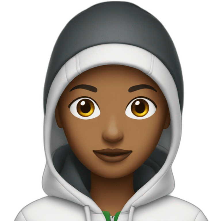 Black ladie using lacoste hoodie emoji