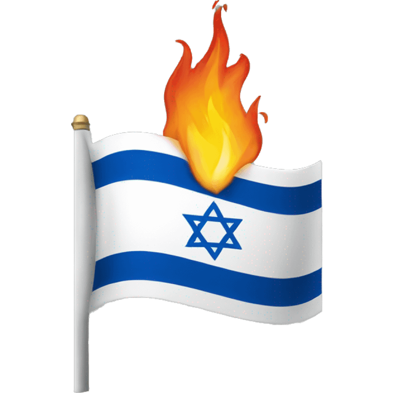 Israel flag with fire on top  emoji