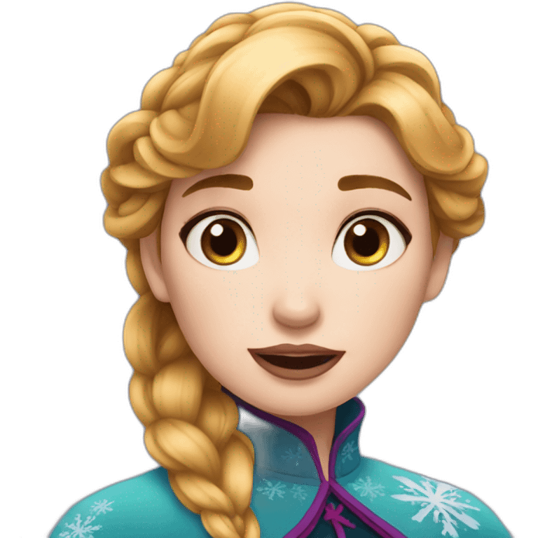 anna from frozen with big lips emoji