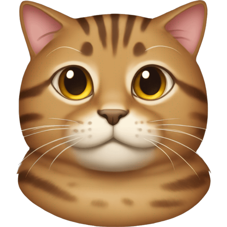 Brown fat tabby cat emoji