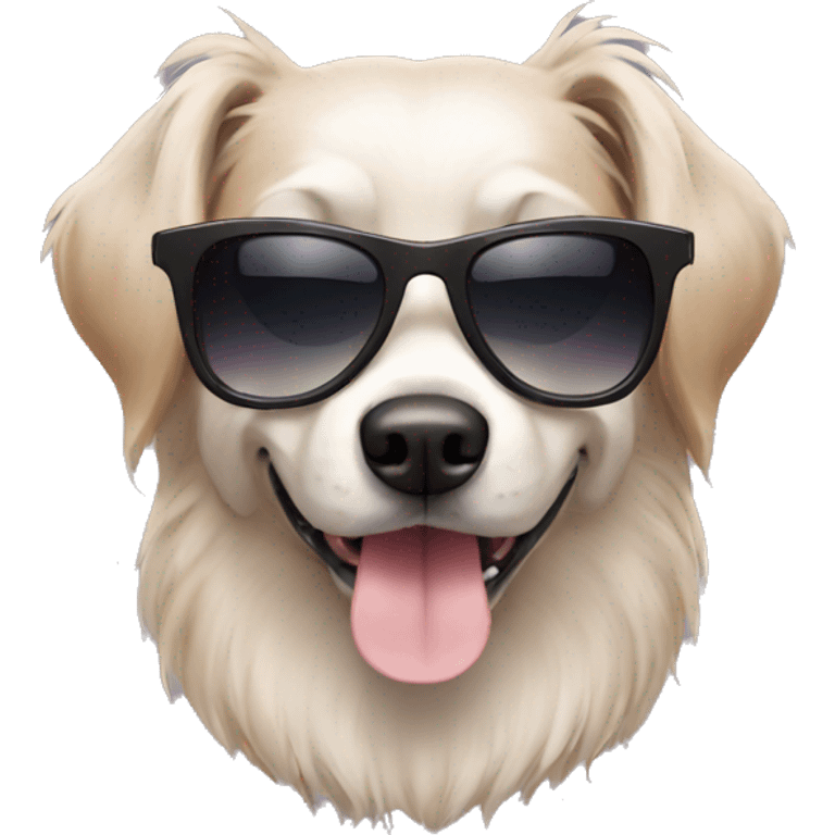 À dog with sunglasses emoji