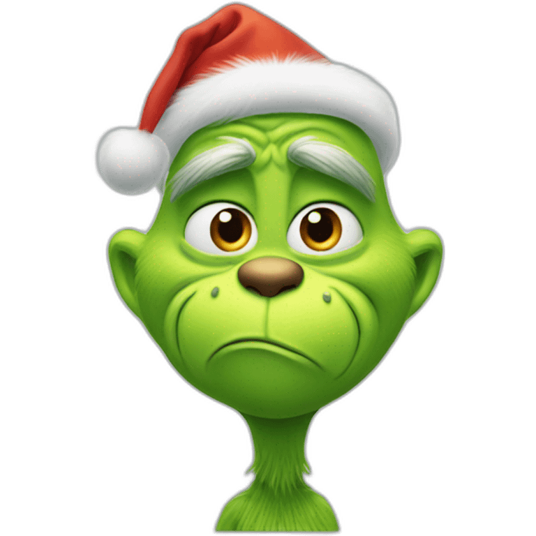 Grinch greeting with his hand on head emoji