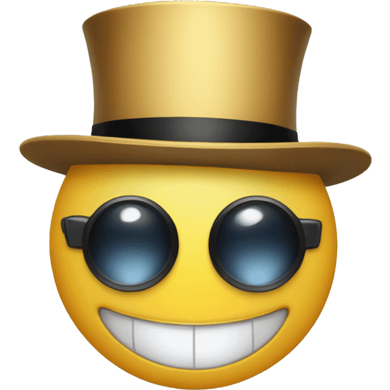 smiley face with monocle and top hat emoji