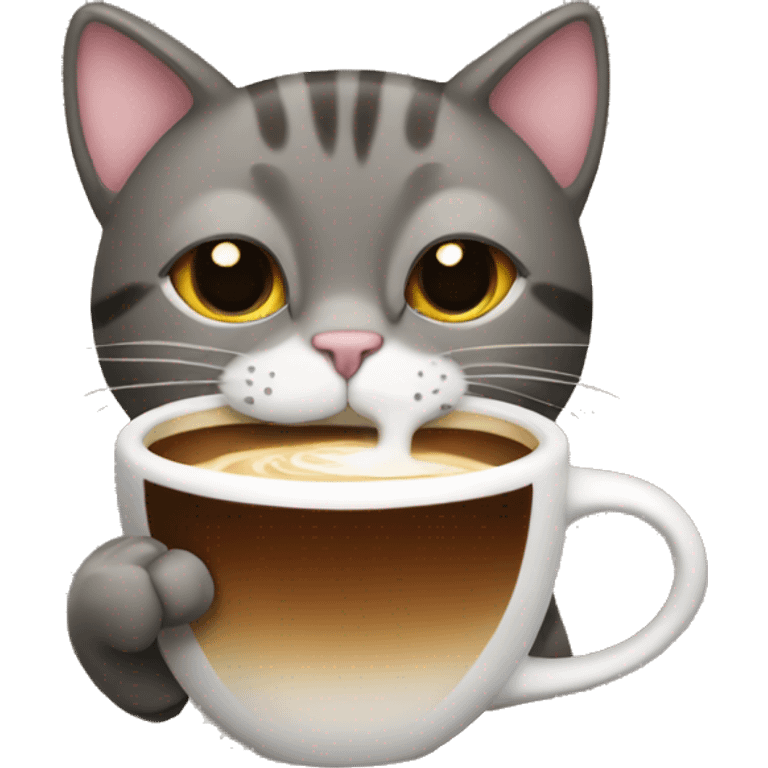 cat drinking a coffee emoji