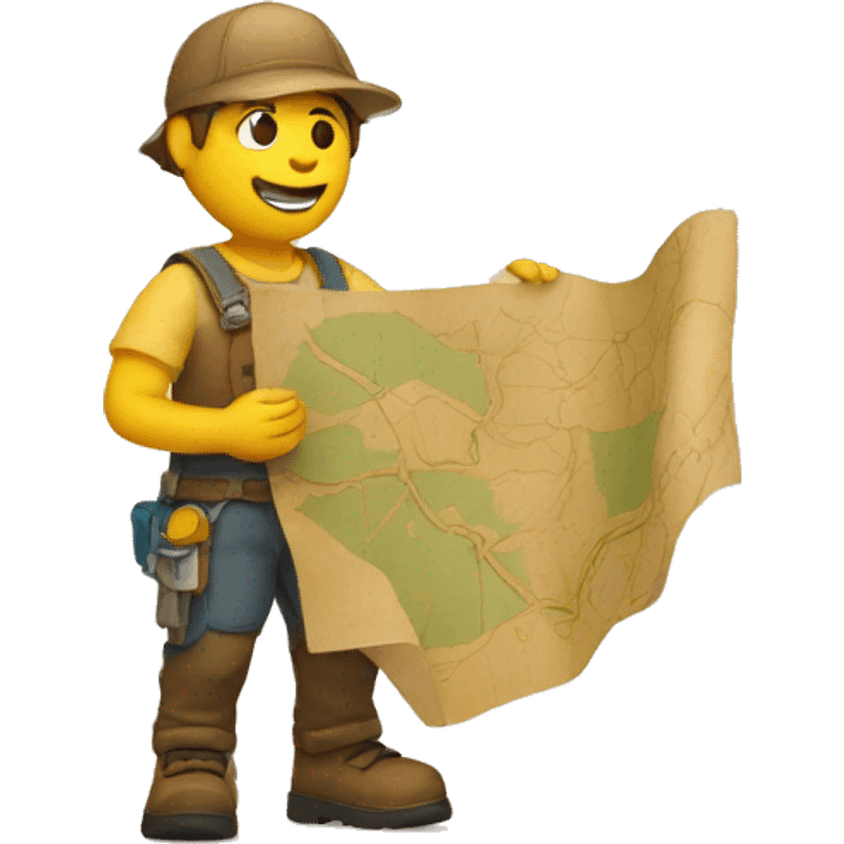 Craftman showing a map emoji