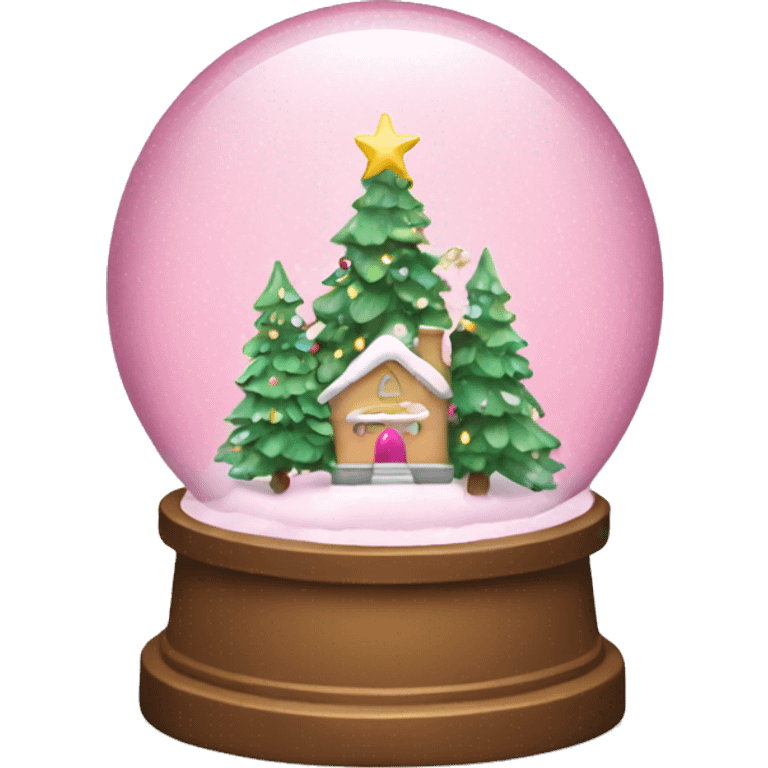 Pink Christmas snow globe emoji