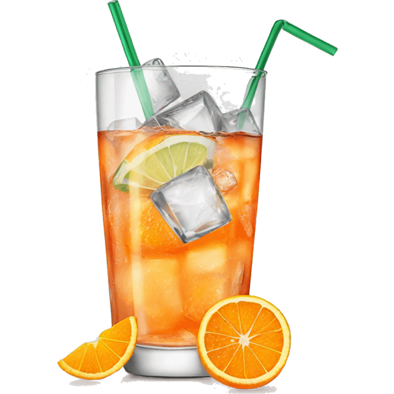 SPRITZ glass WITH ICE, STRAW and orange slice emoji