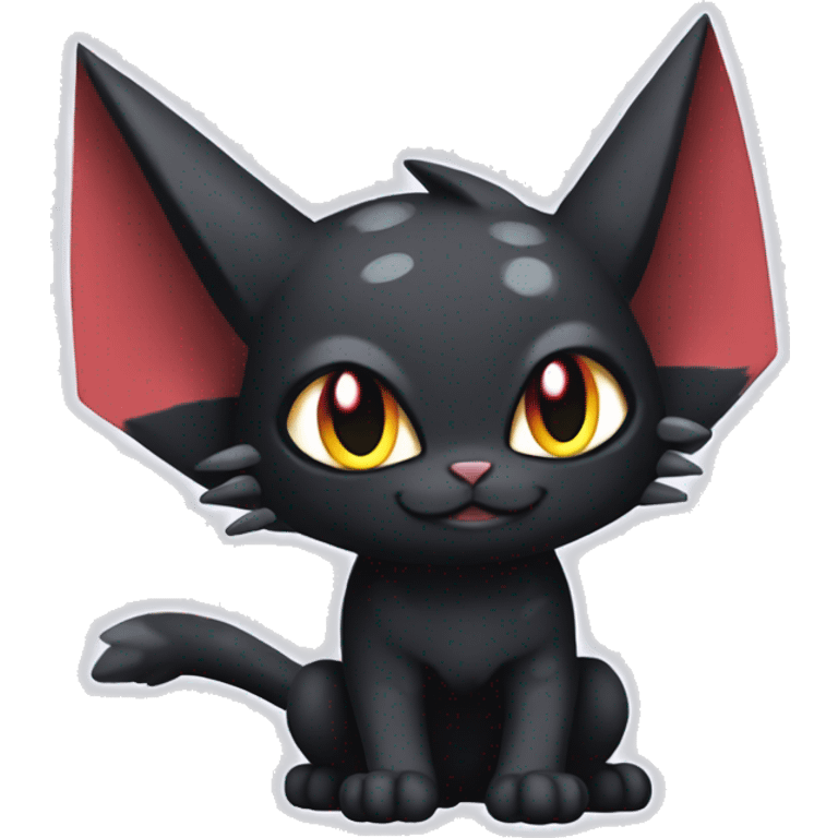 Cool Cute Edgy Black Dark Chibi Cat-Noibat-Noivern-Litten-Fakémon-hybrid emoji