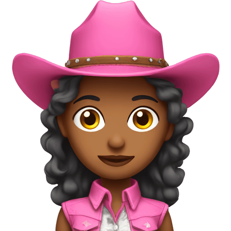 Pink cowboy girl emoji