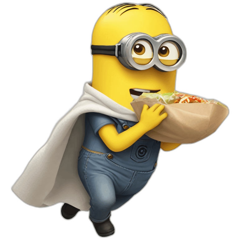 Minion doing a burrito drop emoji