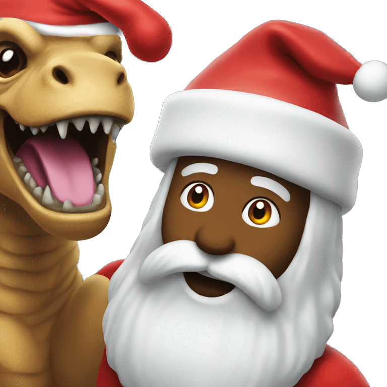 santa with trex emoji